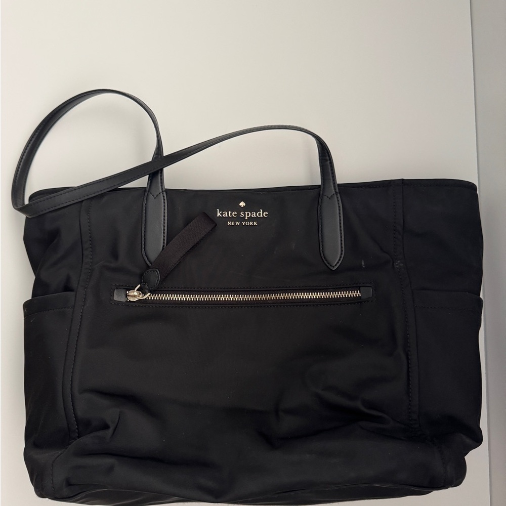 Kate Spade Black Nylon Tote with Leather Trim